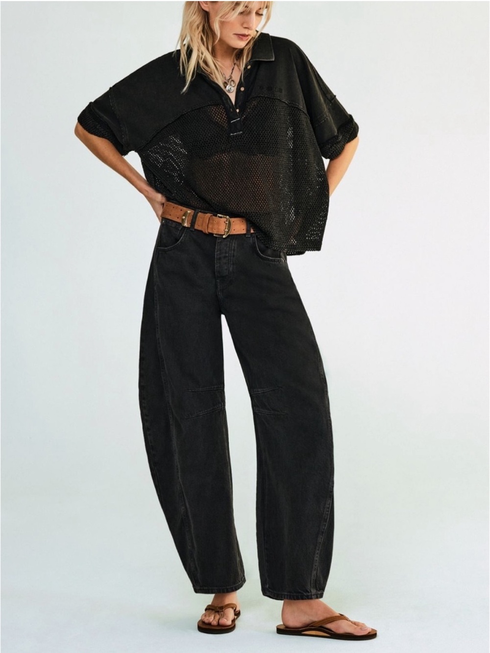 NWT Free People Good Luck Mid-Rise Barrel Jeans